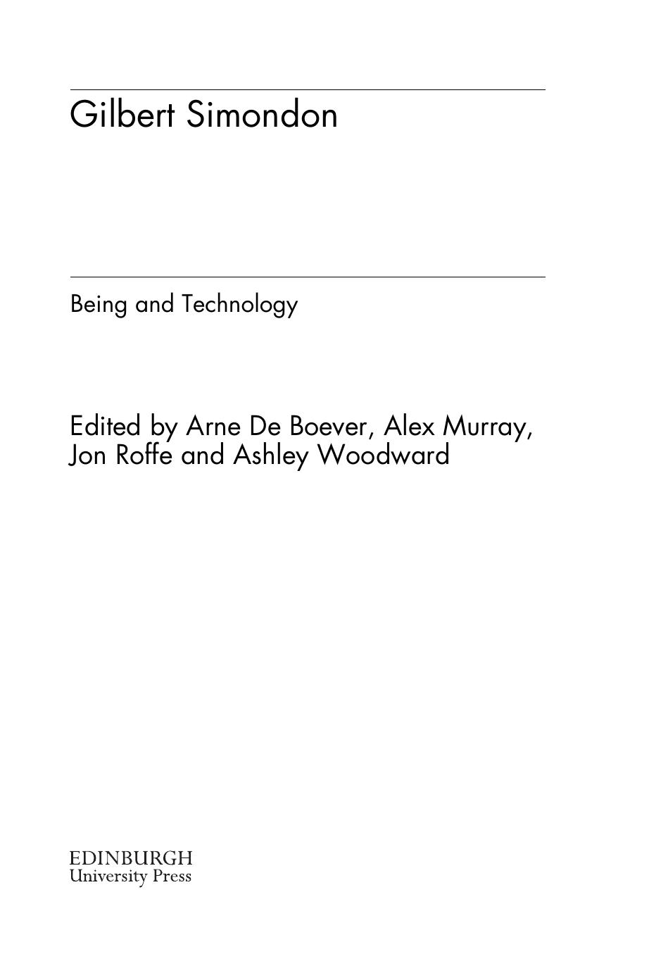 Gilbert Simondon Being and Technology